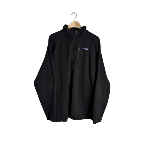 Patagonia Men's Better Sweater Quarter Zip Fleece Jacket Outdoor Black Size XXL - Picture 2 of 5